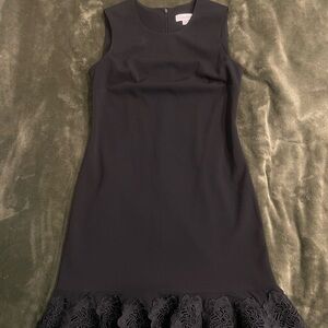 Calvin Klein Dress Flower Lace A Line Black Sz 2 $140
